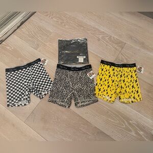 Salty Honey-Women’s Boxer Briefs 3-Pack - Checker, Leopard & Yellow Lightning XS